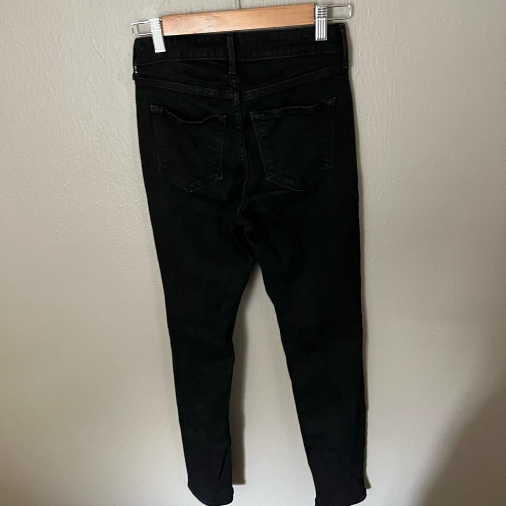 OLD NAVY Wow High Rise Black Distressed Straight Jeans Size 0 casual comfort - Picture 8 of 8
